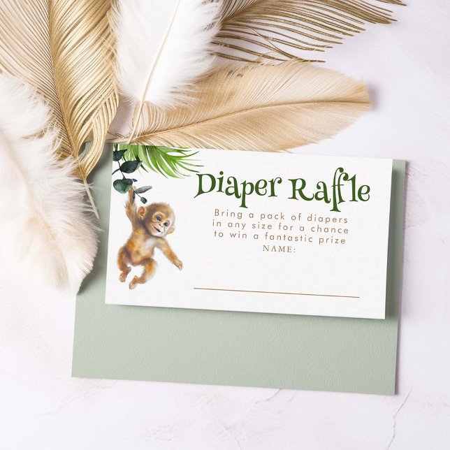 Cartão De Informações Animais Safari Boho Fralda Bilhetes Raffle (Diaper Raffle Little Monkey Tickets)