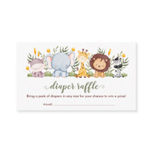 Animais Safari Fralda Raffle Tickets Selva Boys