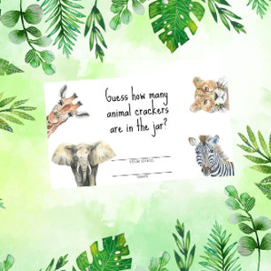 Cartão De Informações Animais Safari - quantos animais de bolachas?