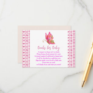 Cartão De Informações Aniversário de uma borboleta elegante, roxa e cor-