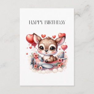 Cartão De Informações Aniversário do Piloto de Veado