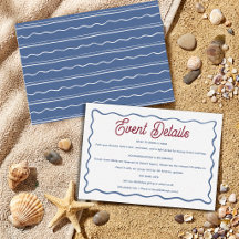 Aniversário Moderno de Praia Azul e Vermelho de Ve