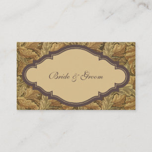 Cartão De Informações Antigas Folhas de Outono Vitorianas Quentes