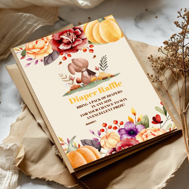 Cartão De Informações Apaixonado Carneiro Fralda de Woodland Raffle (Criador carregado)