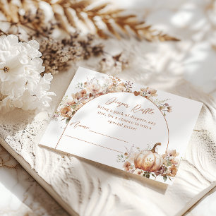 Cartão De Informações Apaixonado por Chá de fraldas de Fralda Floral Pum