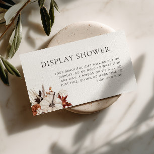 Cartão De Informações Apaixonar-se no Pumpkin Bridal Shower Neutro