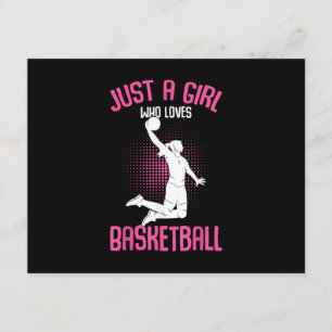 Cartão De Informações Apenas uma Garota que Ama Basquetebol Crianças Gar