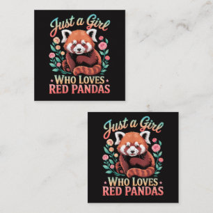 Cartão De Informações Apenas Uma Garota Que Ama Pandas Vermelhos