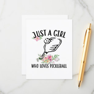 Cartão De Informações Apenas uma garota que ama Pickleball