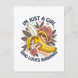 Cartão De Informações Apenas Uma Menina Que Ama Bananas 