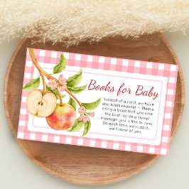Cartão De Informações Apple of Our Eye Gingham Baby Shower Book for Baby