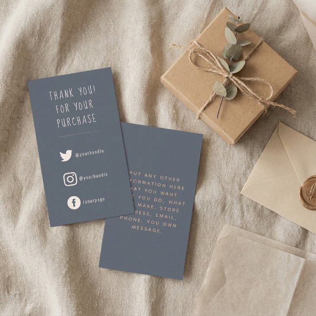 Cartão De Informações Apreciação da ordem do cliente de Links Sociais (Social Links customer order appreciation Enclosure Card.)