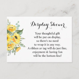 Cartão De Informações Apresentar Chá de casamento Bridal Girassóis