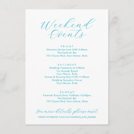 Cartão De Informações Aqua Blue Weekend Events Ocean Waves Beach Wedding