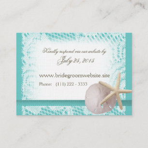 Cartão De Informações Aqua Ocean e Lace Small Insert Card
