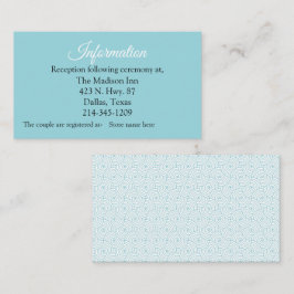 Cartão De Informações Aqua Wedding