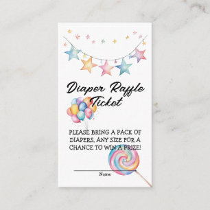 Cartão De Informações Aquarela de Estrelas Bandeirola Chá de Bebê Rifas 