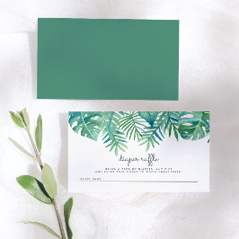 Cartão De Informações Aquarela Deixa Fralda Chá de fraldas Raffle