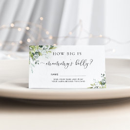 Cartão De Informações Aquarela eucalipto tamanho de barriga de mamãe