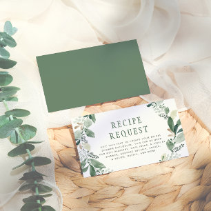 Cartão De Informações Aquarela Eucalyptus Deixa Chá de panela