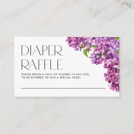Cartão De Informações Aquarela Flores Liláticas Fralda Jogo Raffle