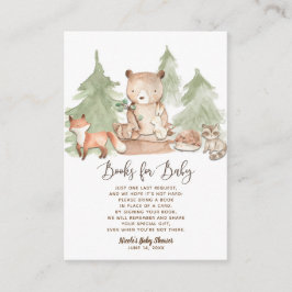 Cartão De Informações Aquarela Floresta Livro Solicitação Traga um Livro