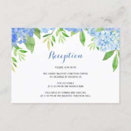 Cartão De Informações Aquarela Hydrangea Recepção de casamento Floral Az