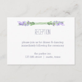 Cartão De Informações Aquarela Lavanda Francesa em Recepção Branca