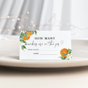 Cartão De Informações Aquarela pequena doce adivinha quantas canções