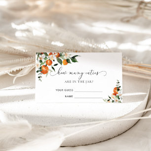Cartão De Informações Aquarela pequena doce adivinha quantas cuecas