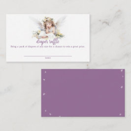 Cartão De Informações Aquarela Pequena Fralda Anjo Raffle