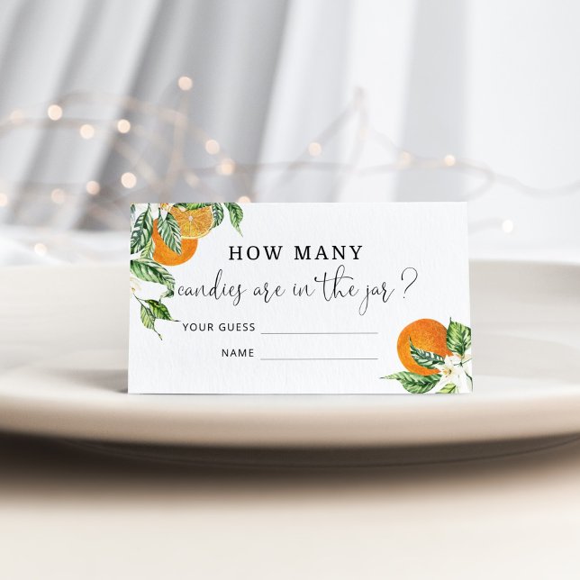 Cartão De Informações Aquarela pequeno docinho adivinhe quantos doces  (Criador carregado)