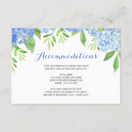 Cartão De Informações Aquarelas Hydrangea Blue Floral Alojamentos