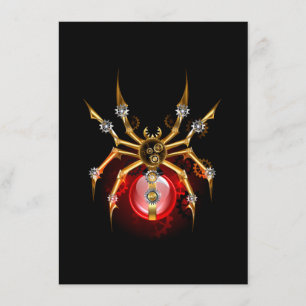 Cartão De Informações Aranha-do-galo em preto