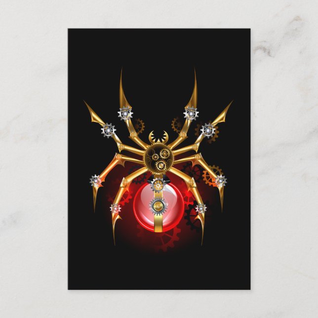 Cartão De Informações Aranha-do-galo em preto (Frente)