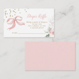 Cartão De Informações Arco Cor-de-rosa Chá de fraldas embutida Fralda em