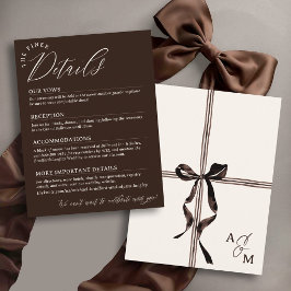 Cartão De Informações Arco de Aquarela Marrom Finer Details Casamento El