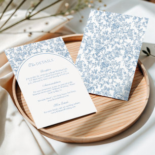 Cartão De Informações Arco de casamento com monograma em toile floral az
