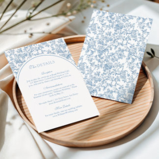 Cartão De Informações Arco de casamento com monograma em toile floral az