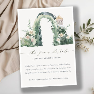 Cartão De Informações Arco de Jardim Pastel Flora Detalhes de Casamento 