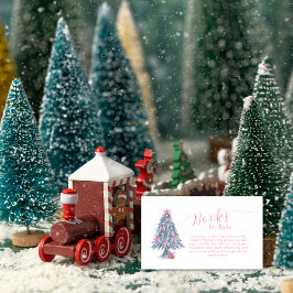 Cartão De Informações Arco de Natal de Inverno Rosa Árvore de Natal Livr