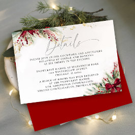 Cartão De Informações Arco de Natal Folhagem de Inverno Vermelho Detalhe