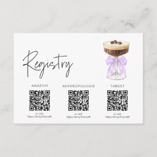 Cartão De Informações Arco Espresso Martini Chá de panela - Registro