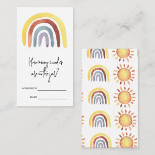 Cartão De Informações Arco-íris Quantos doces estão no pote