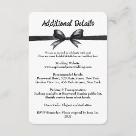 Cartão De Informações Arco Preto e Branco | Casamento elegante | Monocro