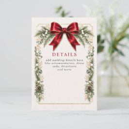 Cartão De Informações Arco Vermelho Botânico Floral Inverno Natal Casame