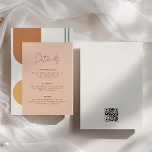 Cartão De Informações Arcos Coloridos Elegantes Detalhes do Casamento Có