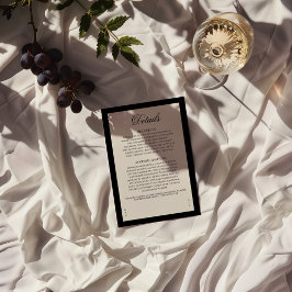Cartão De Informações Aria | Black Beige Wedding Details Enclosure Card