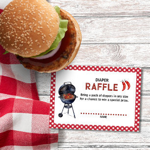 Cartão De Informações Arma Na Fralda Forno Bebê-Q Barbeque Raffle