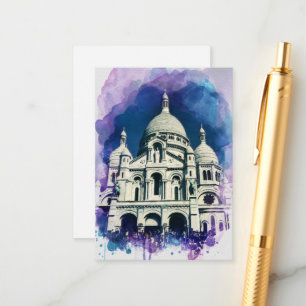 Cartão De Informações Arquitetura Sacré-Coeur Montmartre Paris